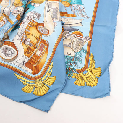 Hermès Carré 90 "ST.CHRISTOPHE ET L'ENFANT" Mouchoir en soie en Bleu