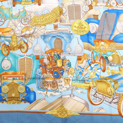 Hermès Carré 90 "ST.CHRISTOPHE ET L'ENFANT" Mouchoir en soie en Bleu