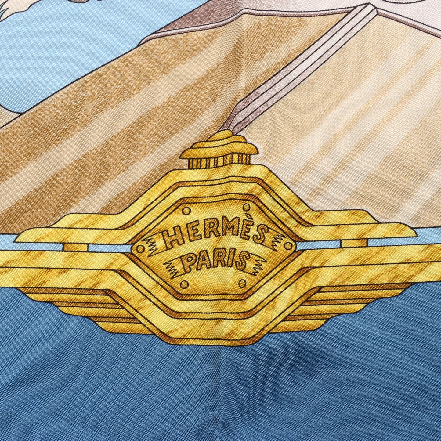 Hermès Carré 90 "ST.CHRISTOPHE ET L'ENFANT" Mouchoir en soie en Bleu