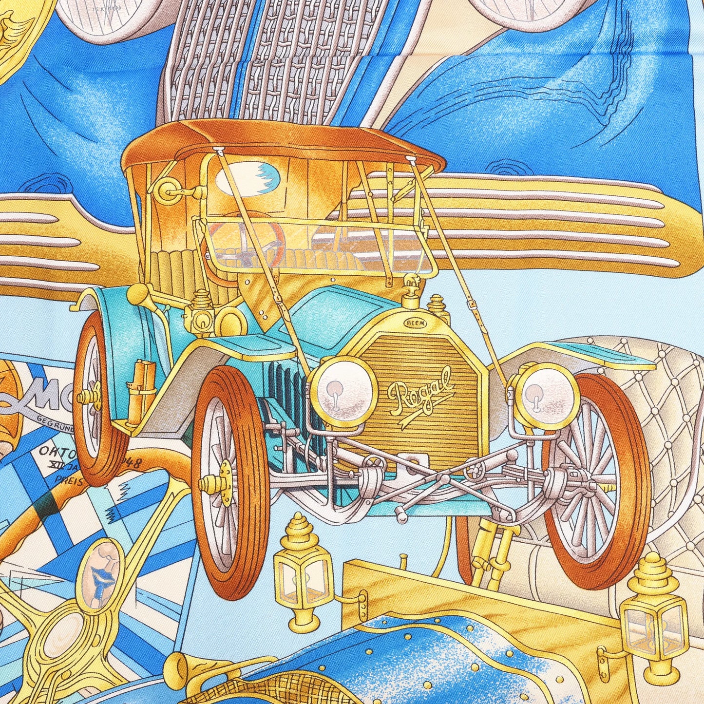 Hermès Carré 90 "ST.CHRISTOPHE ET L'ENFANT" Mouchoir en soie en Bleu