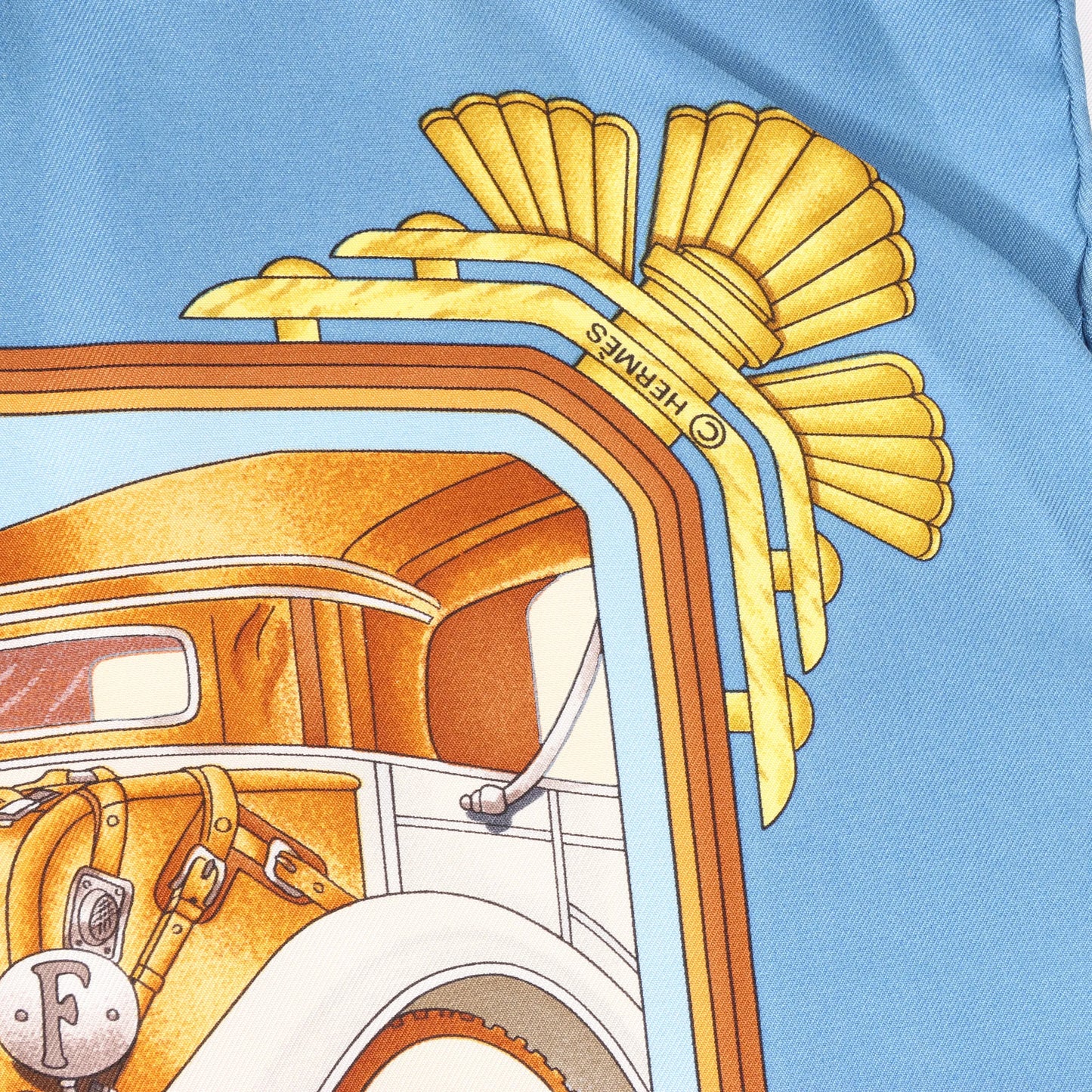 Hermès Carré 90 "ST.CHRISTOPHE ET L'ENFANT" Mouchoir en soie en Bleu