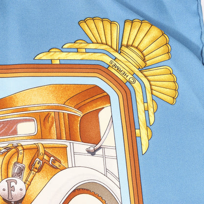 Hermès Carré 90 "ST.CHRISTOPHE ET L'ENFANT" Mouchoir en soie en Bleu