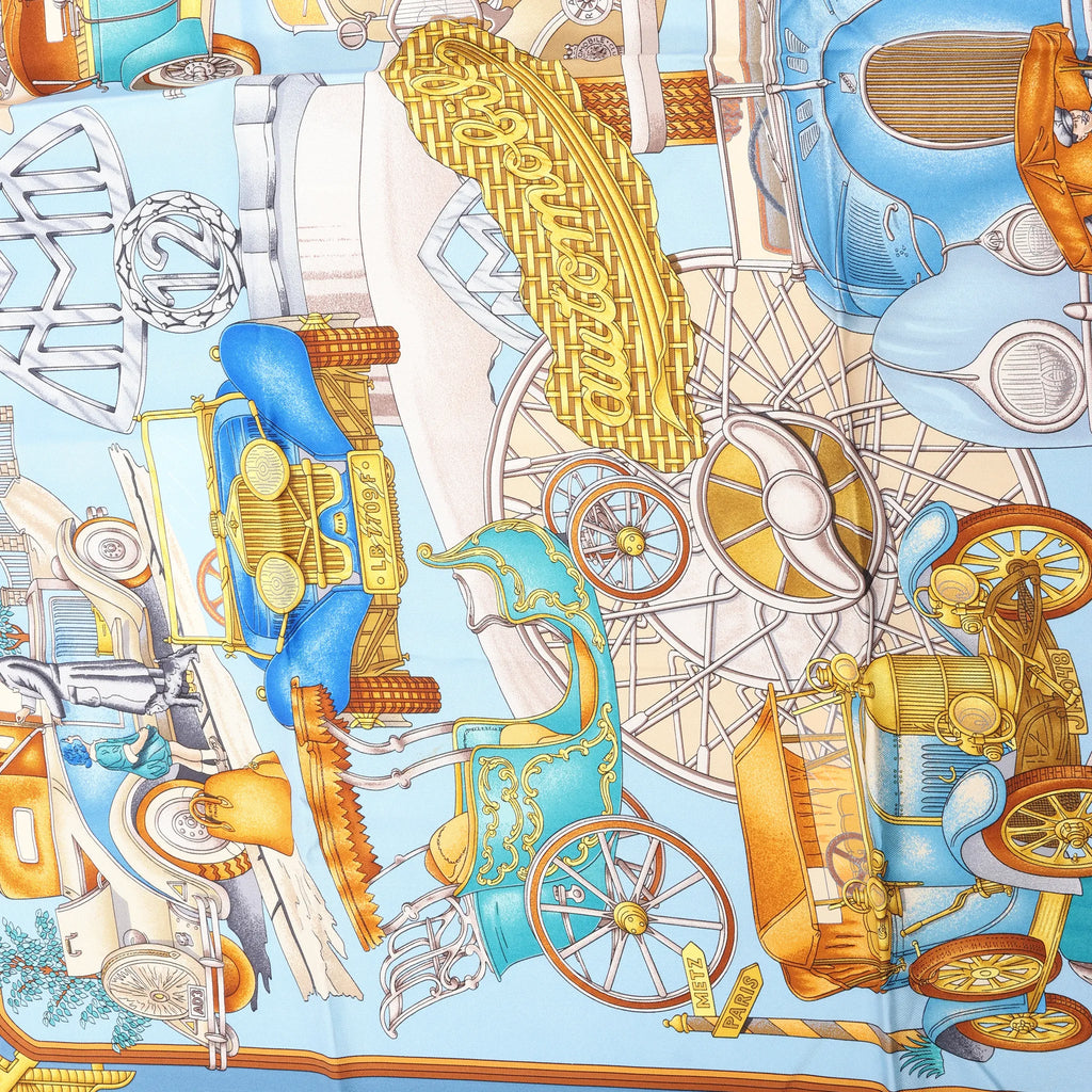 Hermès Carré 90 "ST.CHRISTOPHE ET L’ENFANT" Silk handkerchief in Blue
