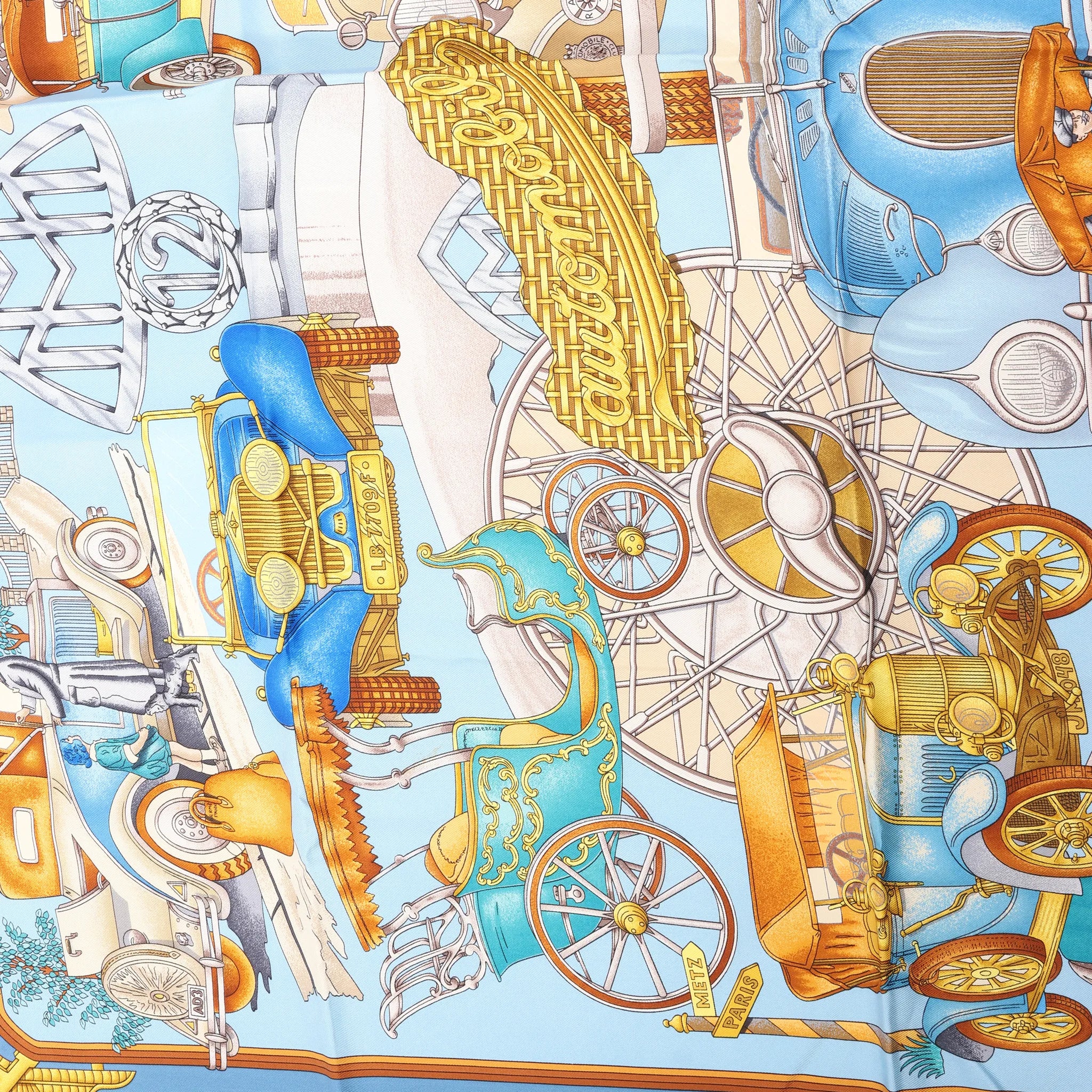 Hermès Carré 90 "ST.CHRISTOPHE ET L’ENFANT" Silk handkerchief in Blue