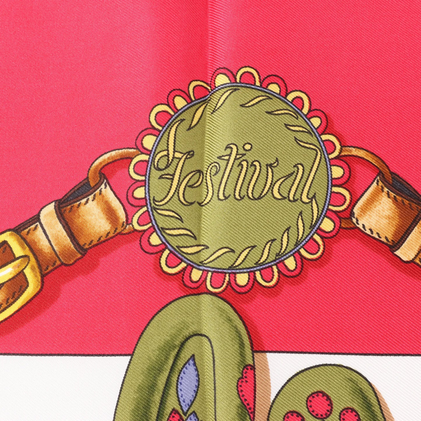 Hermès Carré 90 "Festival des Amazones" Silk handkerchief in Red