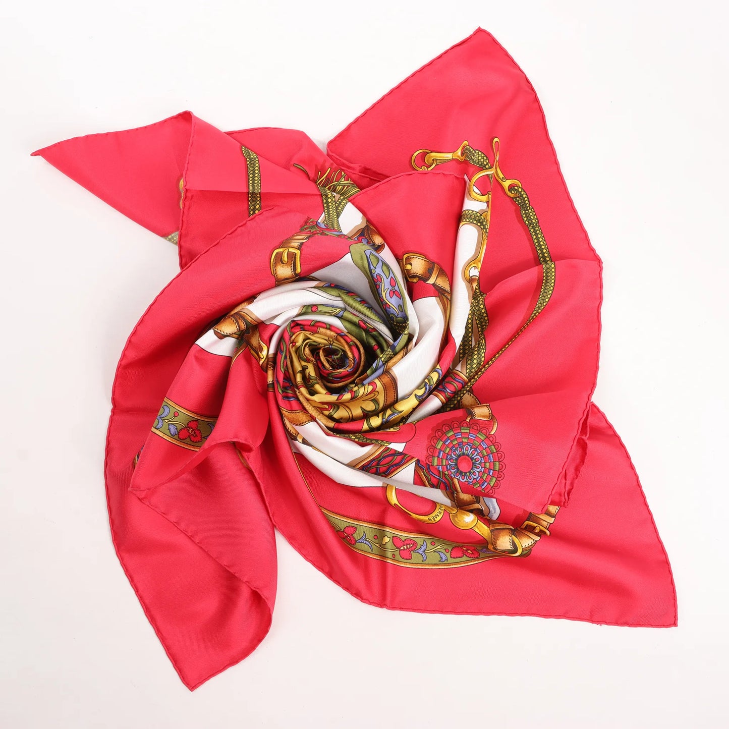 Hermès Carré 90 "Festival des Amazones" Silk handkerchief in Red