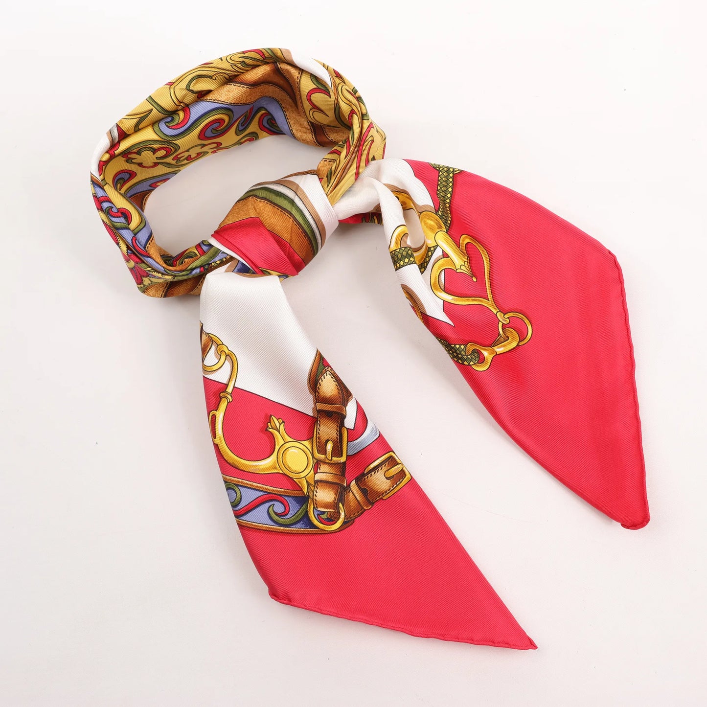 Hermès Carré 90 "Festival des Amazones" Silk handkerchief in Red