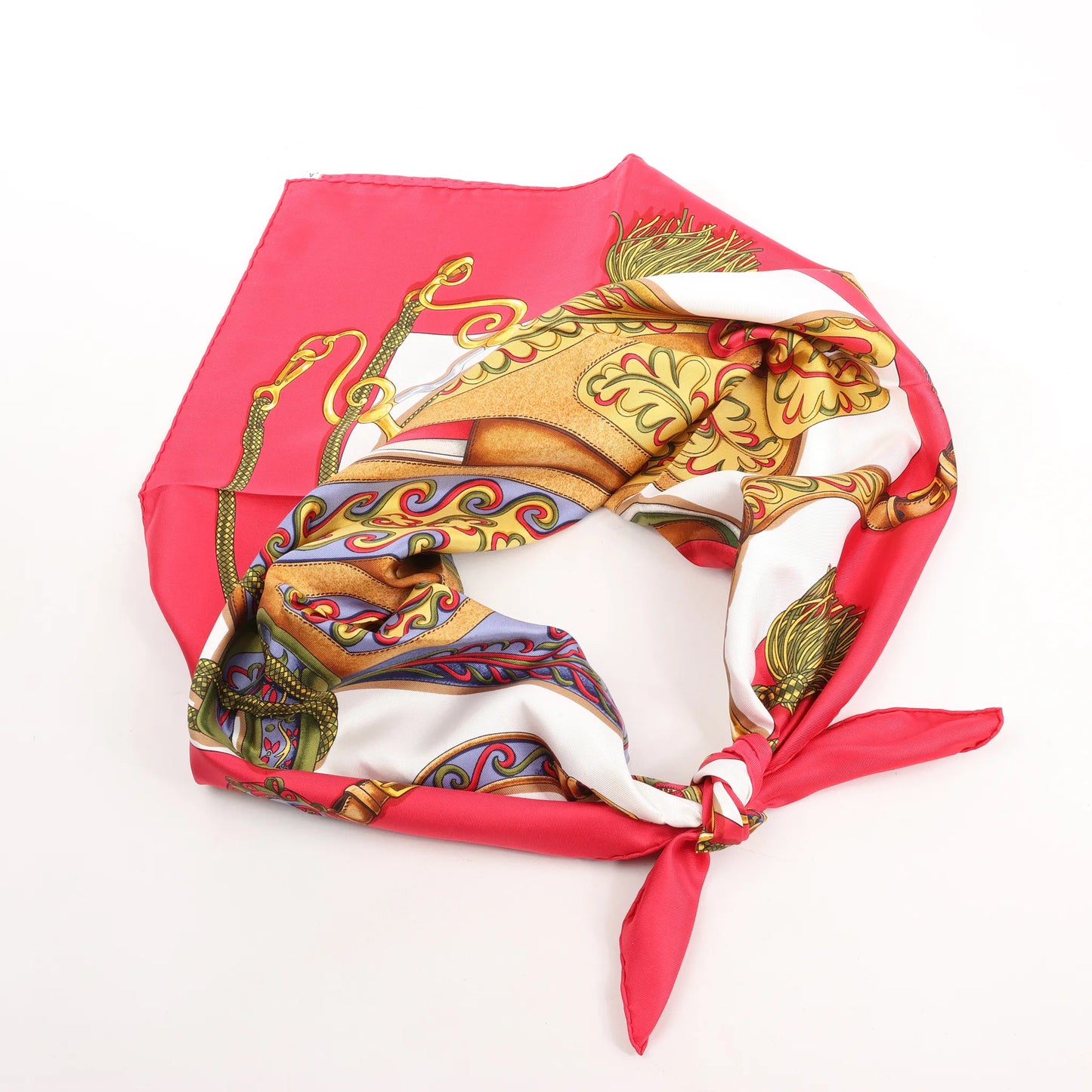 Hermès Carré 90 "Festival des Amazones" Silk handkerchief in Red