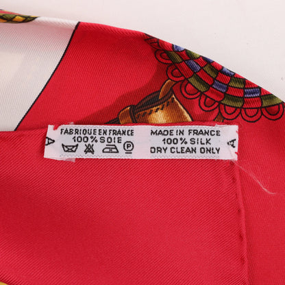 Hermès Carré 90 "Festival des Amazones" Silk handkerchief in Red