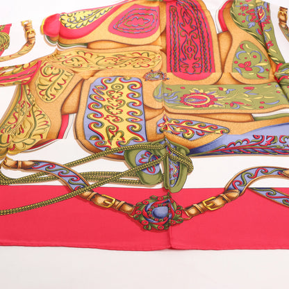 Hermès Carré 90 "Festival des Amazones" Silk handkerchief in Red