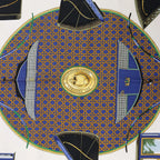 Hermès Carré 90 "LES VOITURES A TRANSFORMATION" Silk handkerchief in Blue