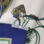 Hermès Carré 90 "LES VOITURES A TRANSFORMATION" Silk handkerchief in Blue