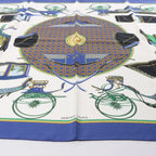 Hermès Carré 90 "LES VOITURES A TRANSFORMATION" Silk handkerchief in Blue
