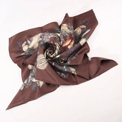 Hermès Carré 90 "CITROUILLES&COLOQU INTES" Silk handkerchief in Brown