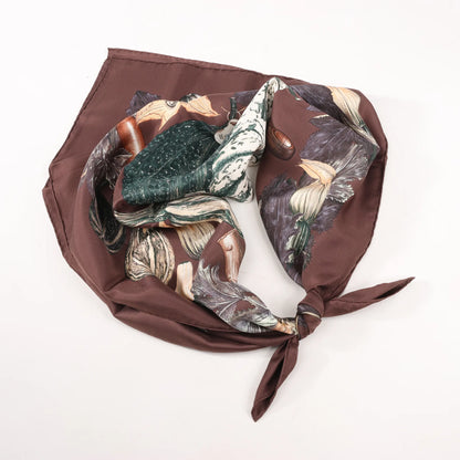 Hermès Carré 90 "CITROUILLES&COLOQU INTES" Silk handkerchief in Brown