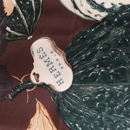Hermès Carré 90 "CITROUILLES&COLOQU INTES" Silk handkerchief in Brown