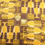 Hermès Carré 90 "ÉCHIQUIER" Silk handkerchief in Brown