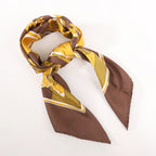Hermès Carré 90 "ÉCHIQUIER" Silk handkerchief in Brown
