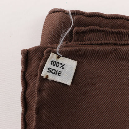 Hermès Carré 90 "ÉCHIQUIER" Mouchoir en soie marron
