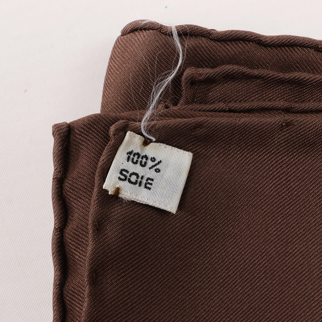 Hermès Carré 90 "ÉCHIQUIER" Silk handkerchief in Brown