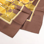 Hermès Carré 90 "ÉCHIQUIER" Silk handkerchief in Brown