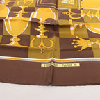 Hermès Carré 90 "ÉCHIQUIER" Silk handkerchief in Brown