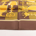 Hermès Carré 90 "ÉCHIQUIER" Silk handkerchief in Brown