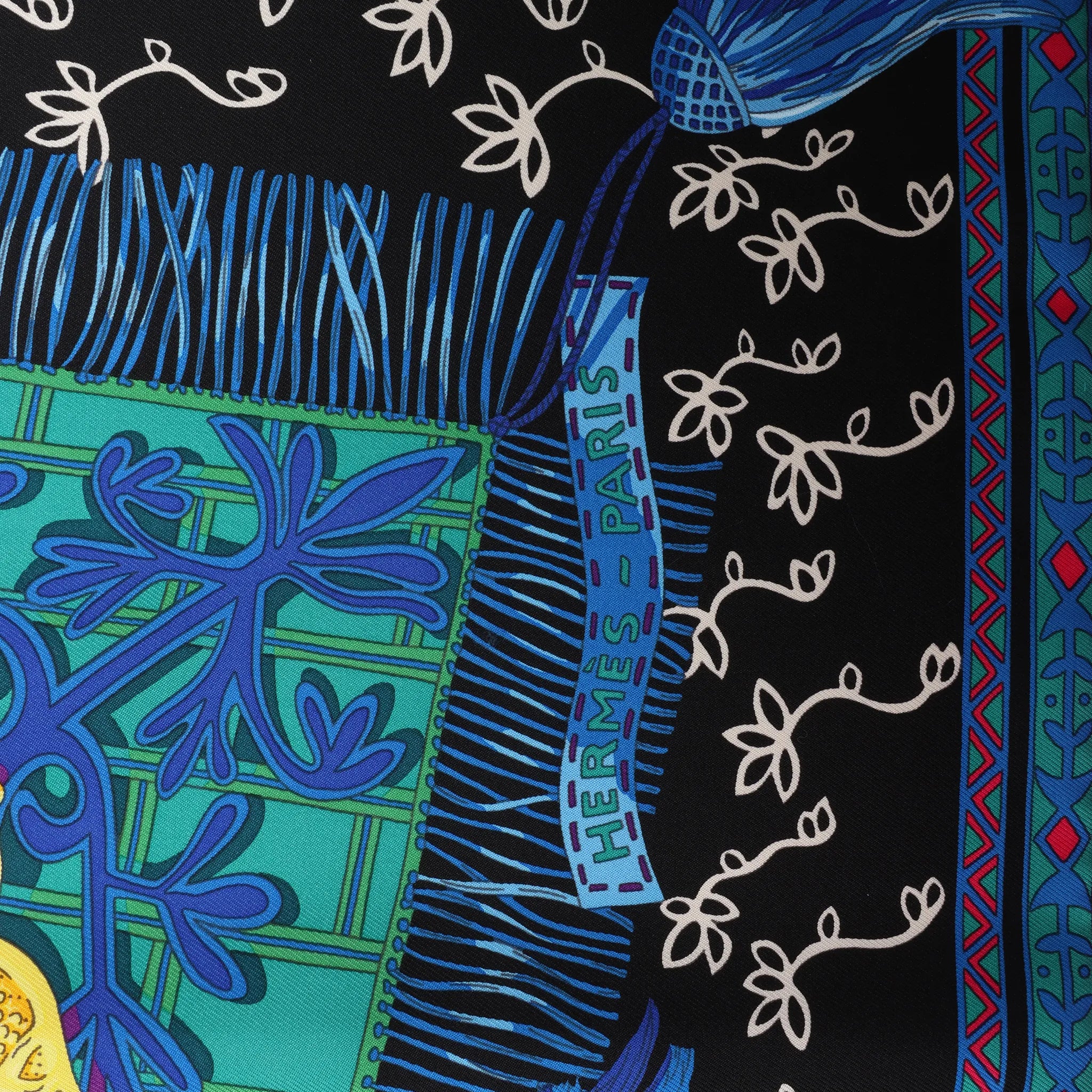 Hermès Carré 90 "CAVALIERS DU CAUCAS" Silk handkerchief in Blue