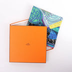 Hermès Carré 90 "CAVALIERS DU CAUCAS" Silk handkerchief in Blue