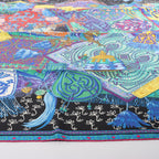 Hermès Carré 90 "CAVALIERS DU CAUCAS" Silk handkerchief in Blue