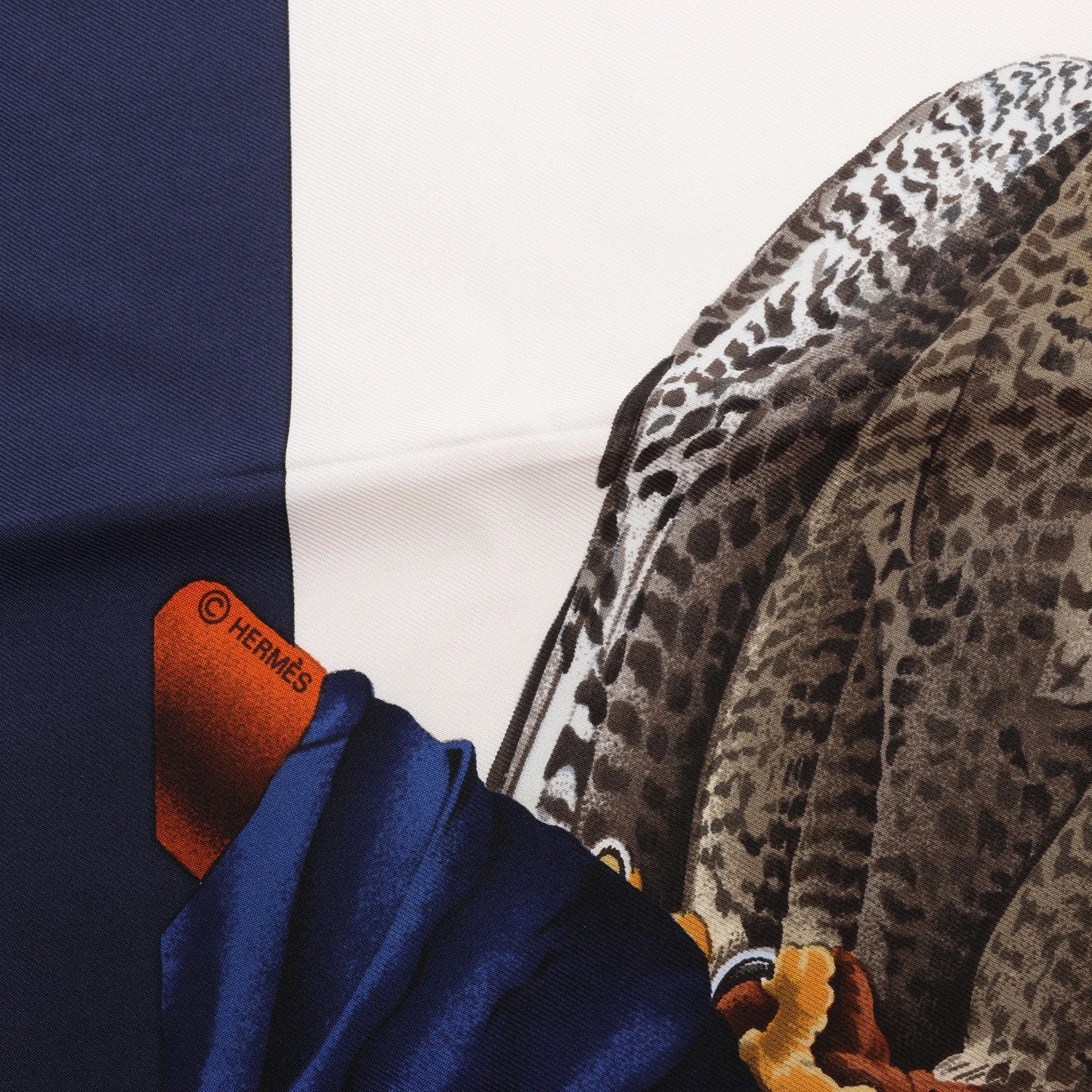 Hermès Carré 90 "Chasse a Vol falconry" Silk handkerchief in Navy Blue