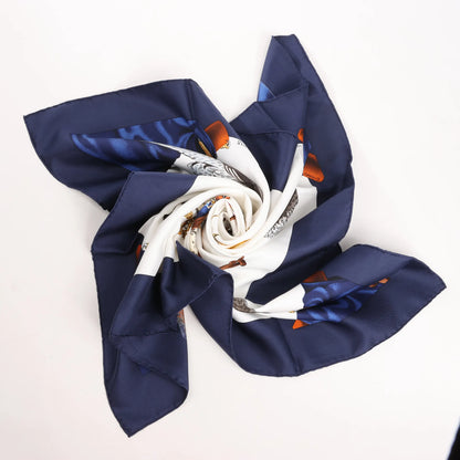 Hermès Carré 90 "Chasse a Vol falconry" Silk handkerchief in Navy Blue