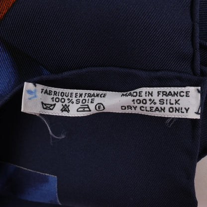 Hermès Carré 90 "Chasse a Vol falconry" Silk handkerchief in Navy Blue