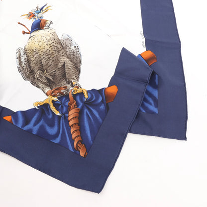 Hermès Carré 90 "Chasse a Vol falconry" Silk handkerchief in Navy Blue