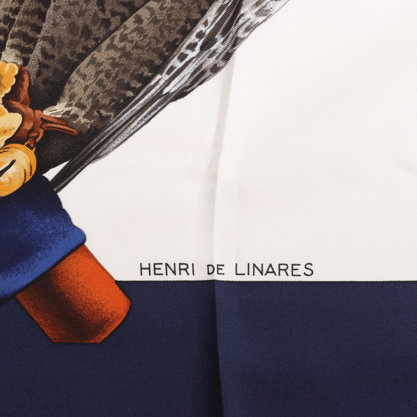 Hermès Carré 90 "Chasse a Vol falconry" Silk handkerchief in Navy Blue