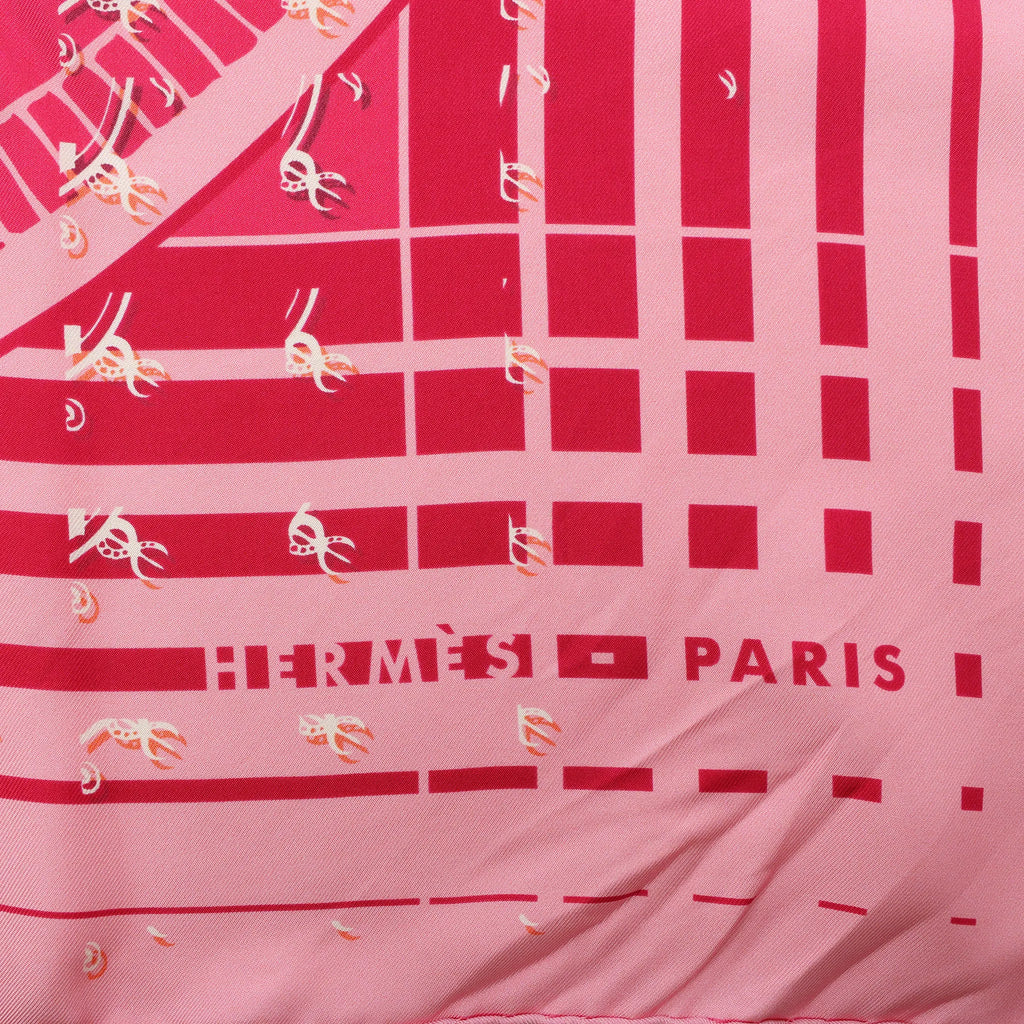 Hermès Carré 90 "Ginza 10th anniversary" Silk handkerchief in Pink