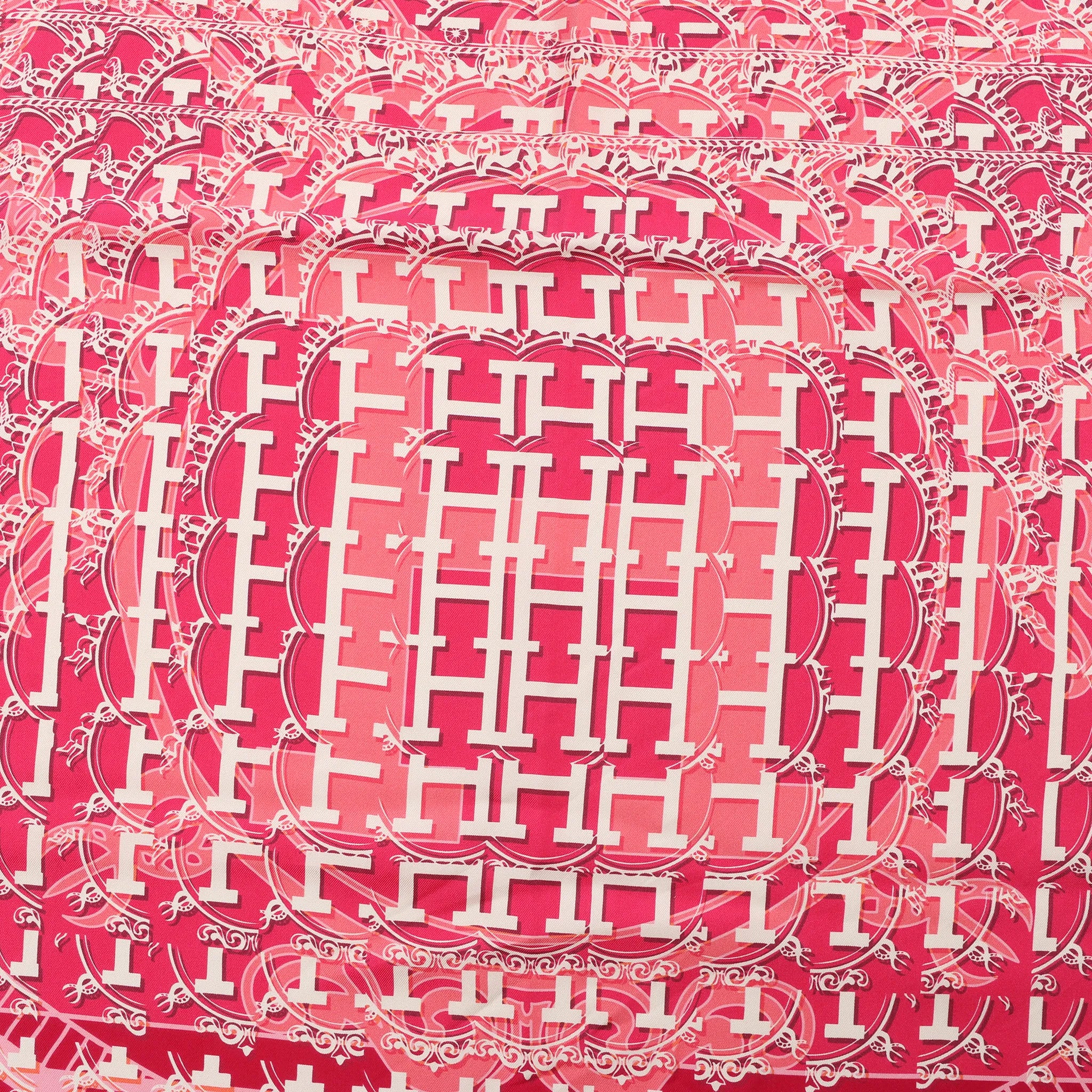 Hermès Carré 90 "Ginza 10th anniversary" Silk handkerchief in Pink