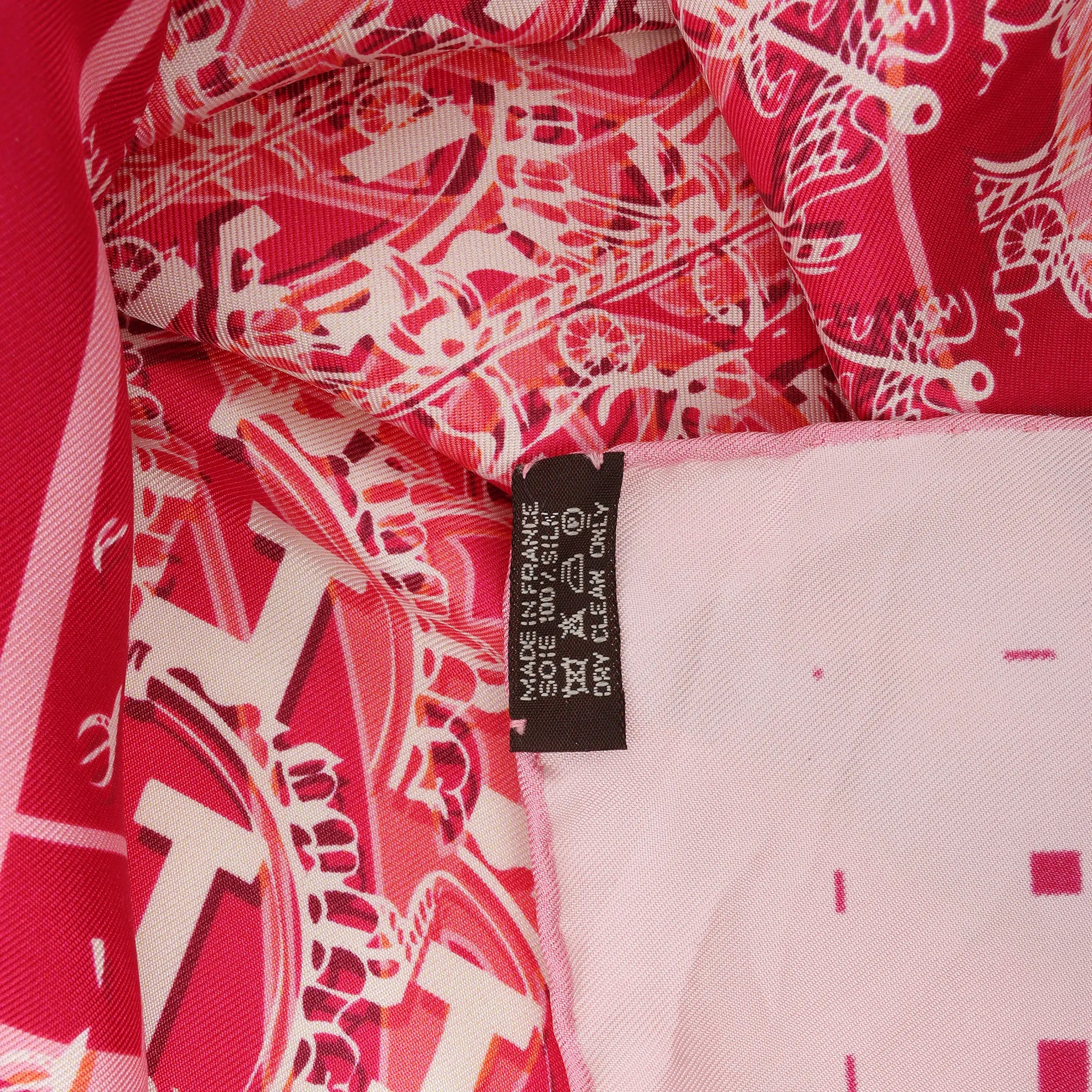 Hermès Carré 90 "Ginza 10th anniversary" Silk handkerchief in Pink