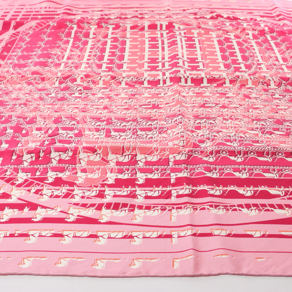 Hermès Carré 90 "Ginza 10th anniversary" Silk handkerchief in Pink