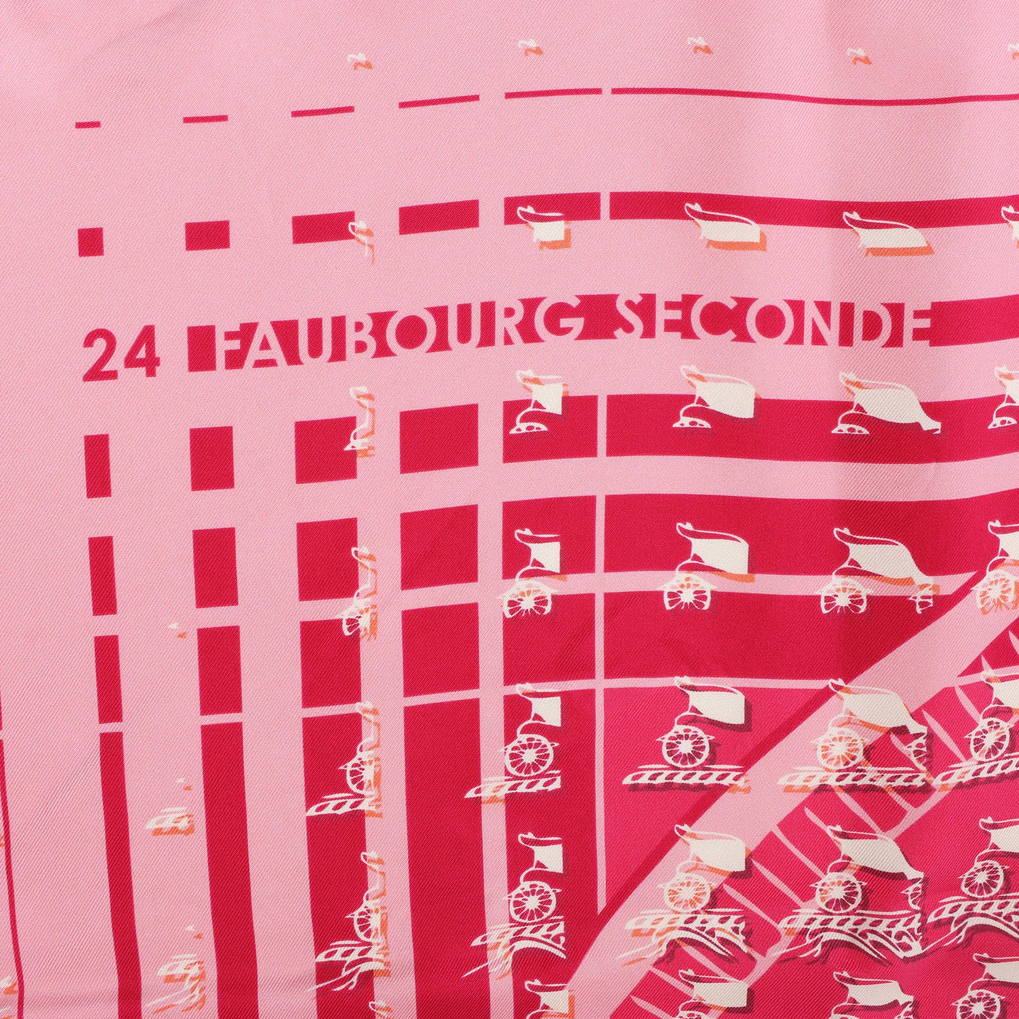 Hermès Carré 90 "Ginza 10th anniversary" Silk handkerchief in Pink