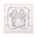 Hermès Carré 90 "RIDES DE GALA EN FLEURS" 100% Silk Scarf in Beige