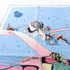 Hermès Carré 90 "Space Derby" 100% Silk Scarf in Blue