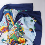 Hermès Carré 90 "THE ALFEE AUBE" Silk handkerchief in Navy Blue