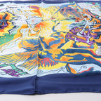 Hermès Carré 90 "THE ALFEE AUBE" Silk handkerchief in Navy Blue