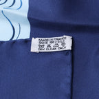 Hermès Carré 90 "THE ALFEE AUBE" Silk handkerchief in Navy Blue