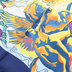 Hermès Carré 90 "THE ALFEE AUBE" Silk handkerchief in Navy Blue