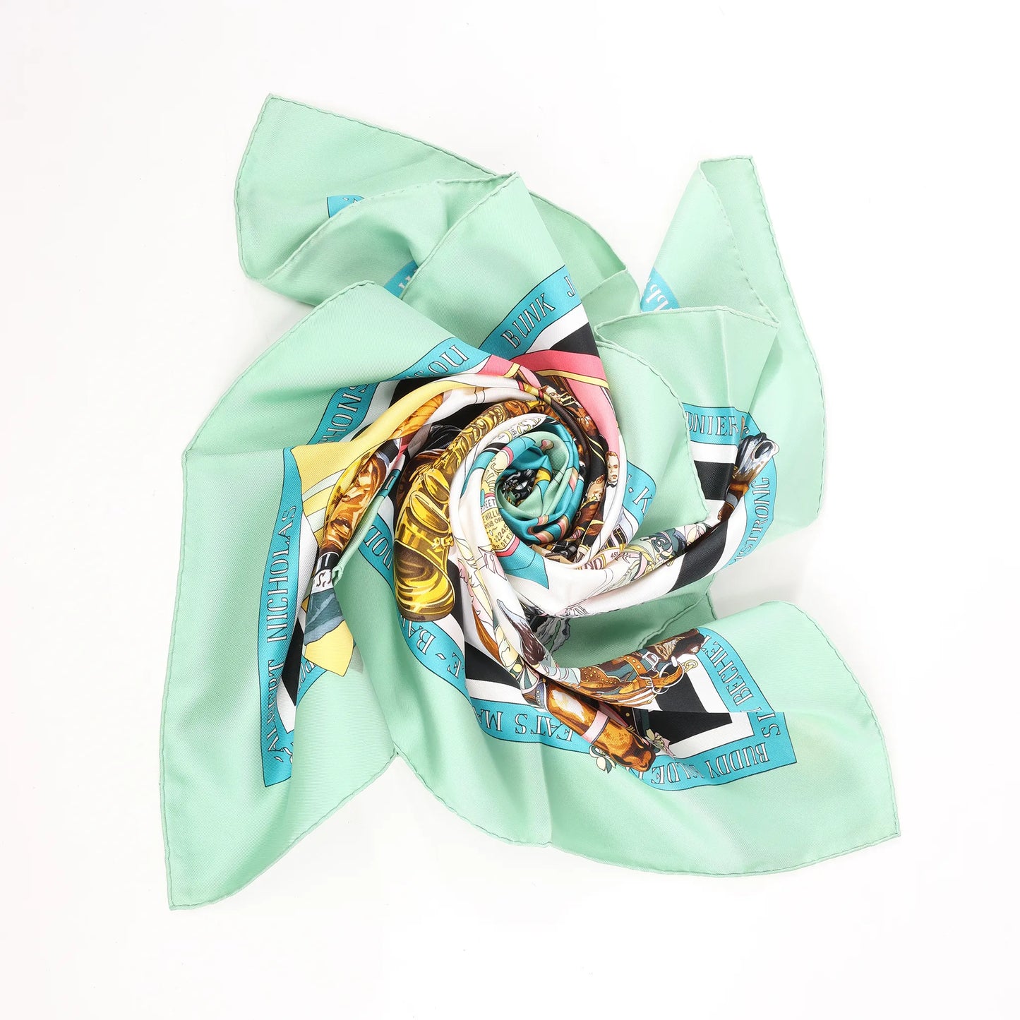 Hermès Carré 90 "THE ORIGINAL NEW ORLEANS CREOLE JAZZ 1923" Silk handkerchief in Green