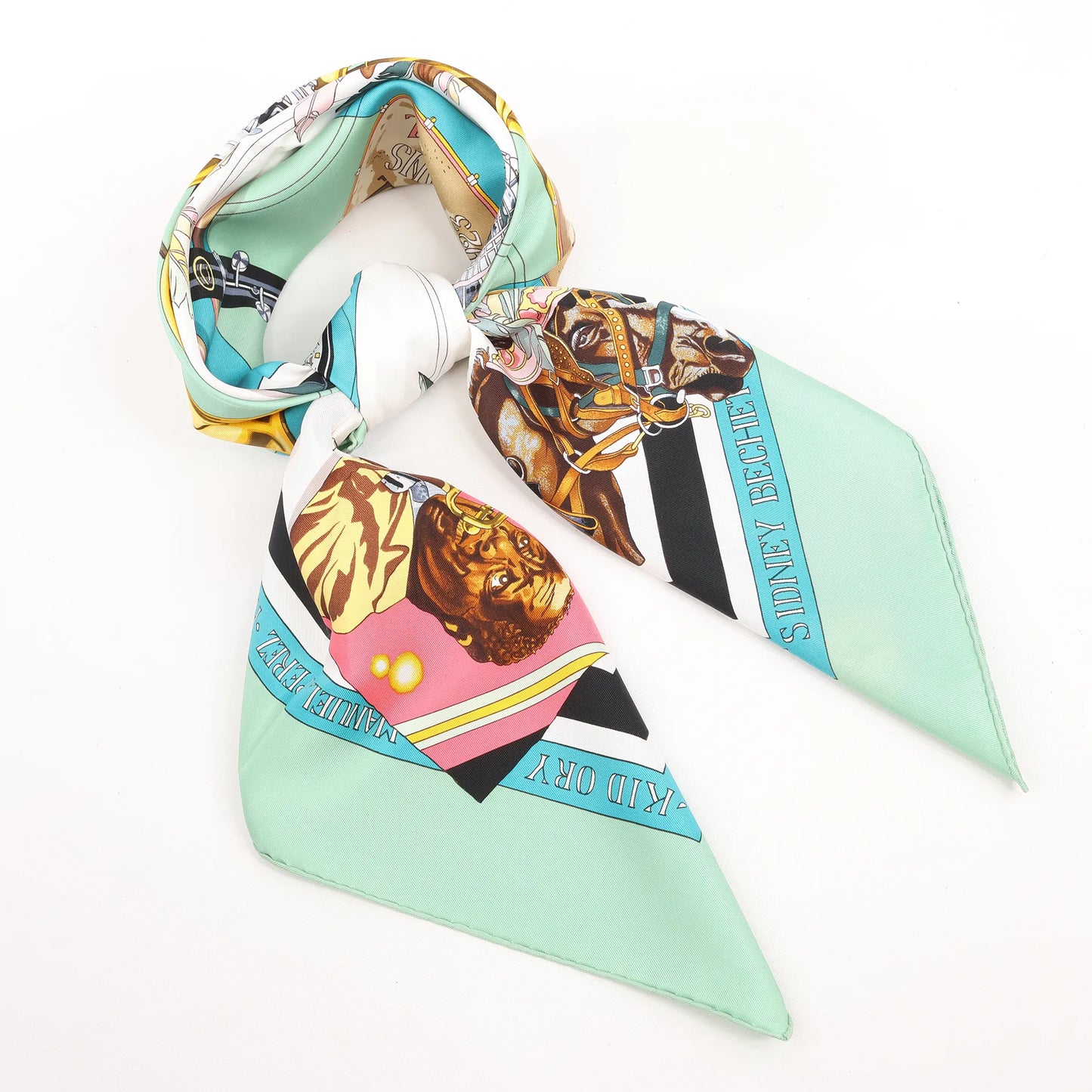 Hermès Carré 90 "THE ORIGINAL NEW ORLEANS CREOLE JAZZ 1923" Silk handkerchief in Green