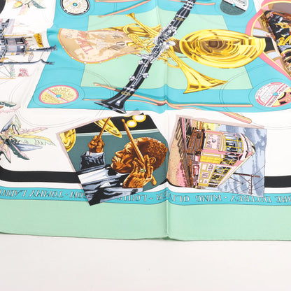 Hermès Carré 90 "THE ORIGINAL NEW ORLEANS CREOLE JAZZ 1923" Silk handkerchief in Green
