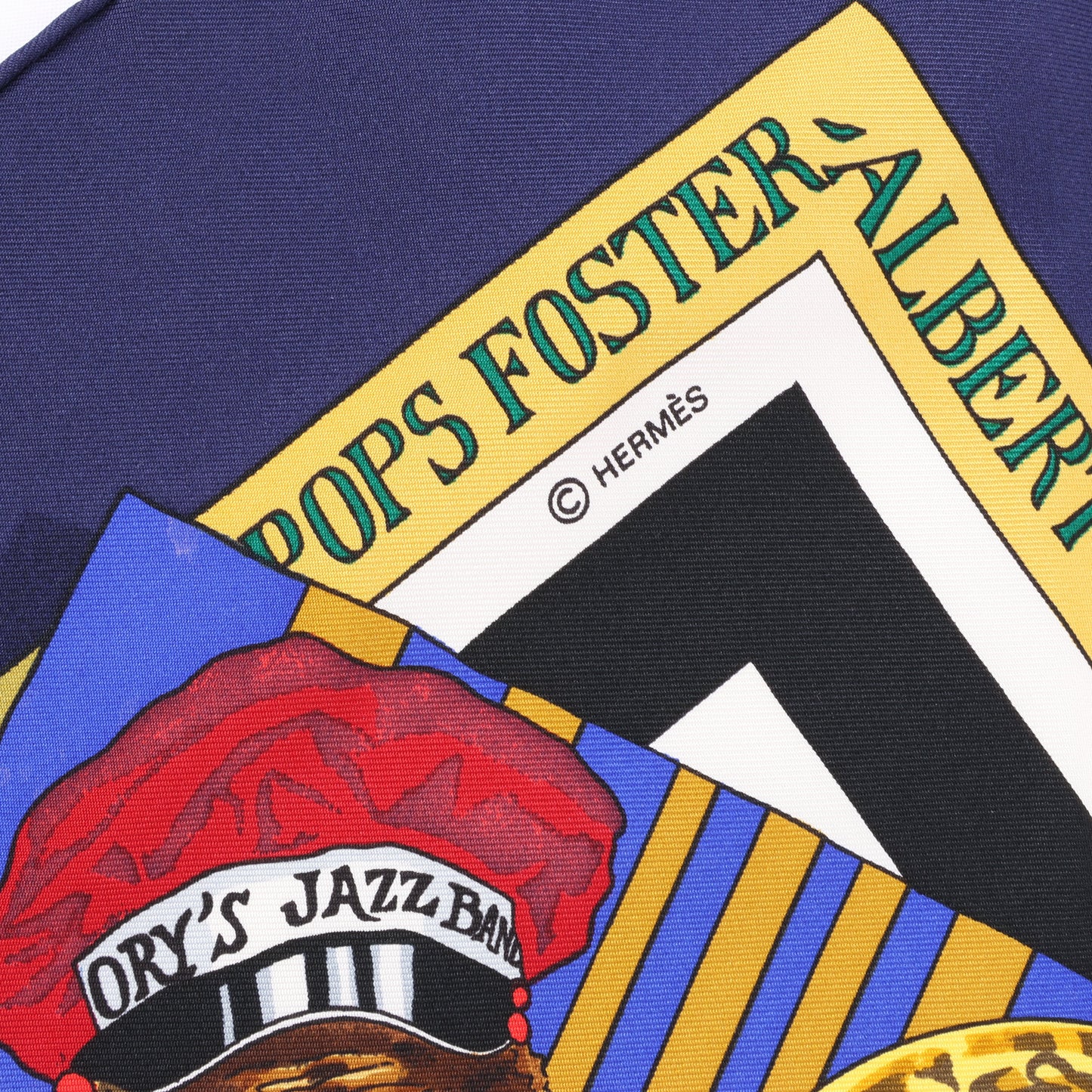 Hermès Carré 90 "THE ORIGINAL NEW ORLEANS CREOLE JAZZ 1923" Silk handkerchief in Navy Blue